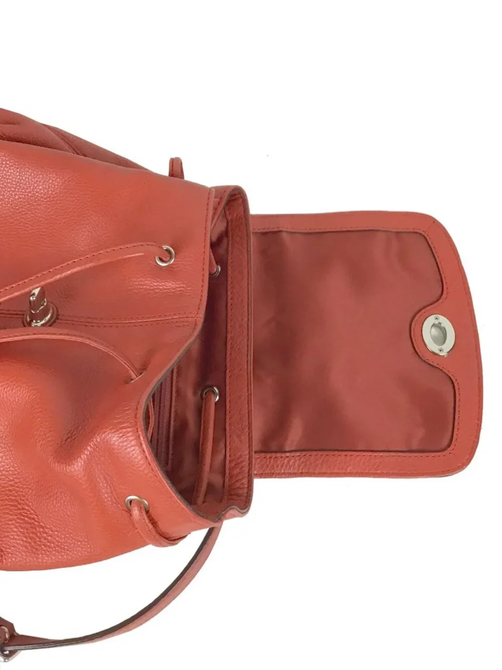 Coach Park Red Pebbled Leather Turnlock Sling Backpack